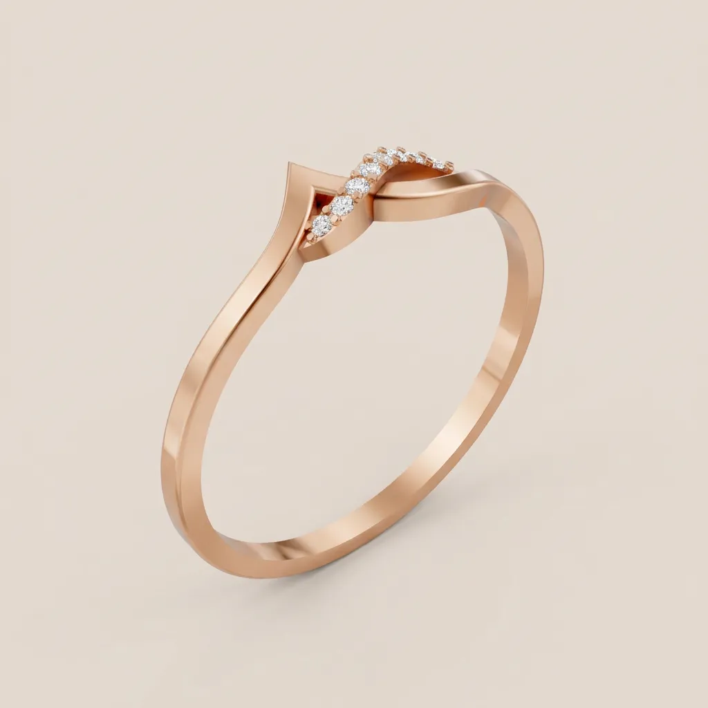 Pavé Diamond Wave Ring R00863 — 18K gold ring by RUT GOLD — view 5