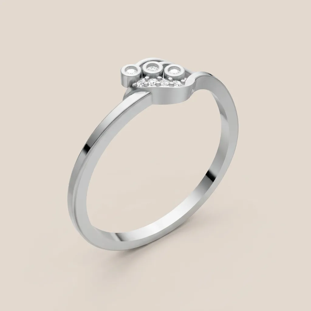 Three-Stone Bezel Diamond Ring R00864 — 18K gold ring by RUT GOLD — view 4
