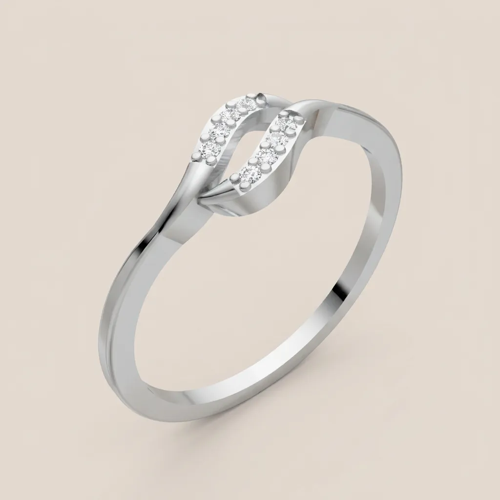 Pavé Diamond Leaf Crossover Ring R00870 — 18K gold ring by RUT GOLD — view 3