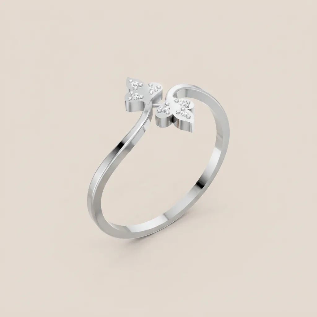 Diamond Bow Ring R00871 — 18K gold ring by RUT GOLD — view 3
