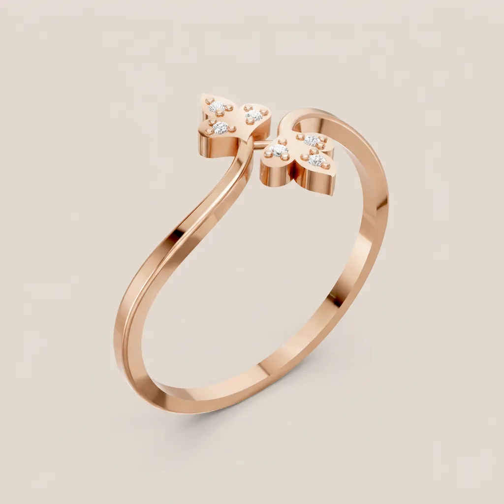 Diamond Bow Ring R00871 — 18K gold ring by RUT GOLD — view 4