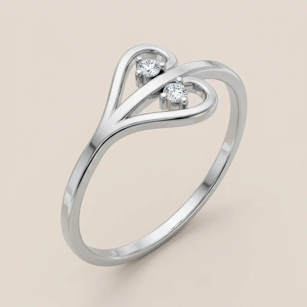 Filigree Heart Diamond Ring R00873 — 18K gold ring by RUT GOLD