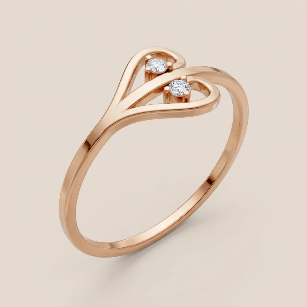 Filigree Heart Diamond Ring R00873 — 18K gold ring by RUT GOLD — view 3