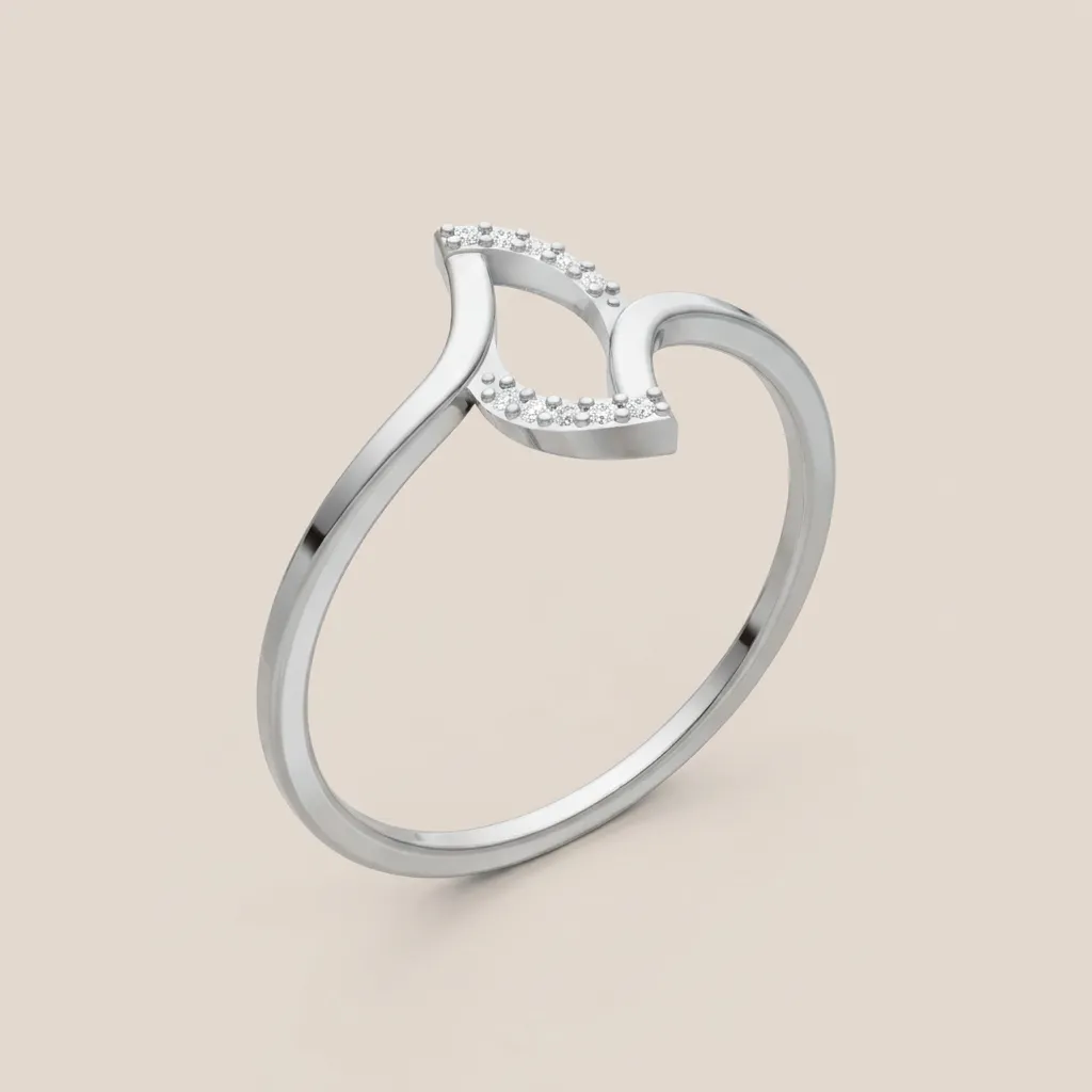 Pavé Diamond Open Wave Ring R00876 — 18K gold ring by RUT GOLD — view 4