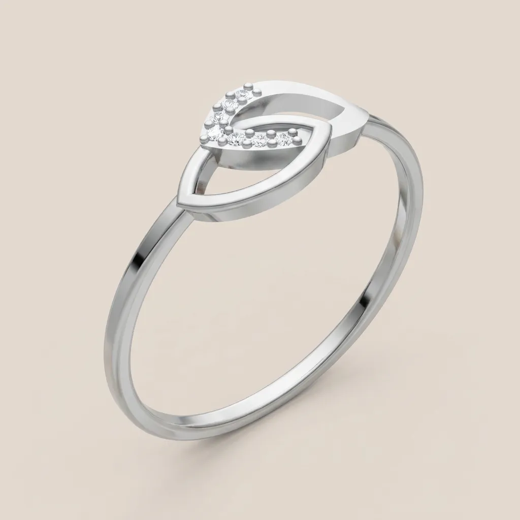 Pavé Diamond Marquise Loop Ring R00877 — 18K gold ring by RUT GOLD — view 4