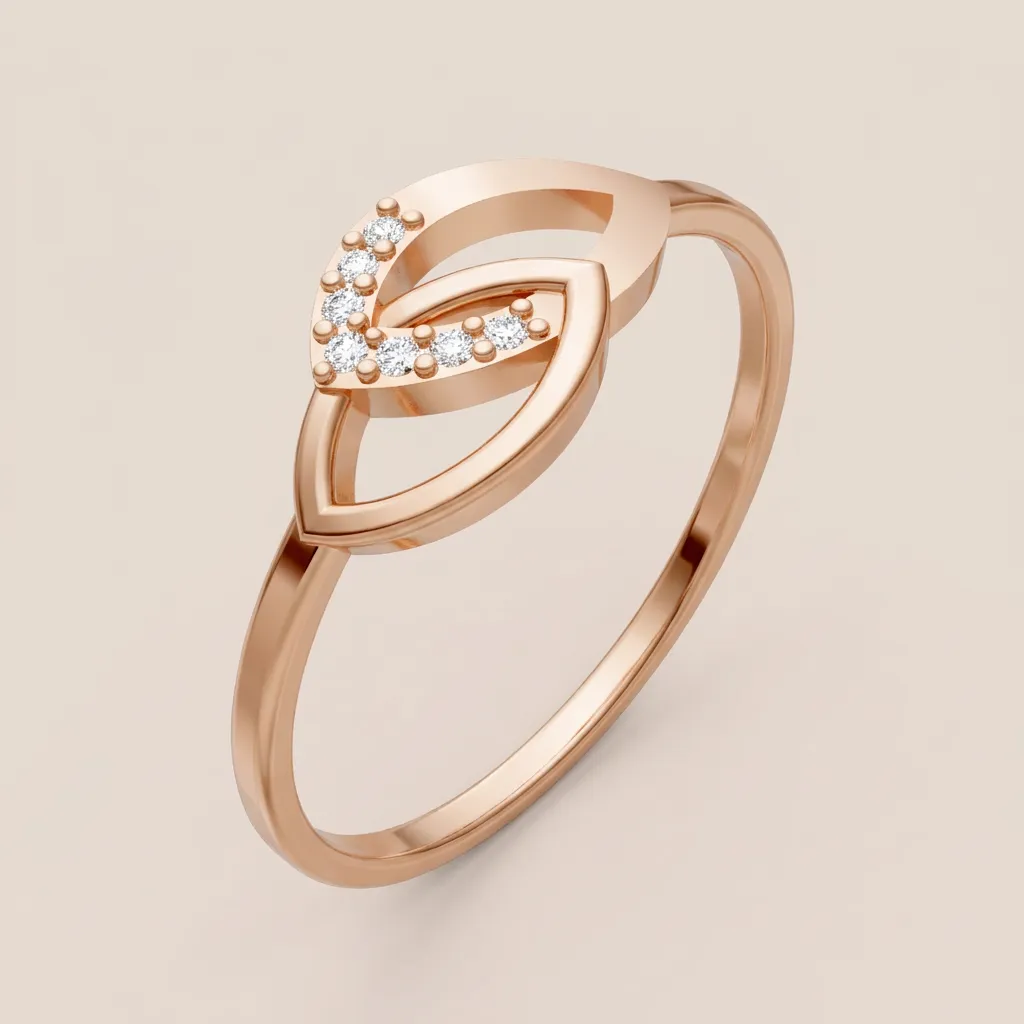 Pavé Diamond Marquise Loop Ring R00877 — 18K gold ring by RUT GOLD — view 5