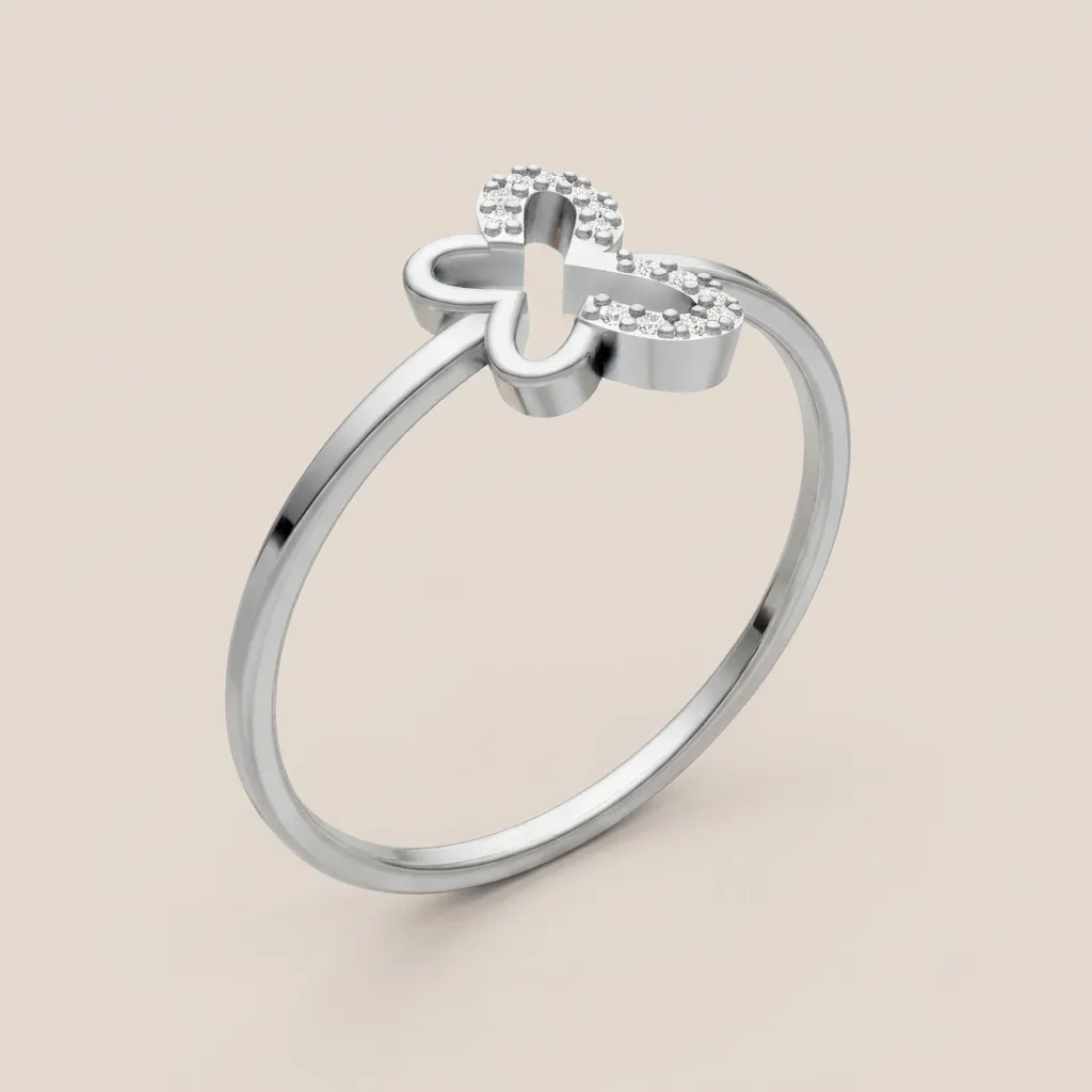 Pavé Diamond Butterfly Ring R00879 — 18K gold ring by RUT GOLD — view 4