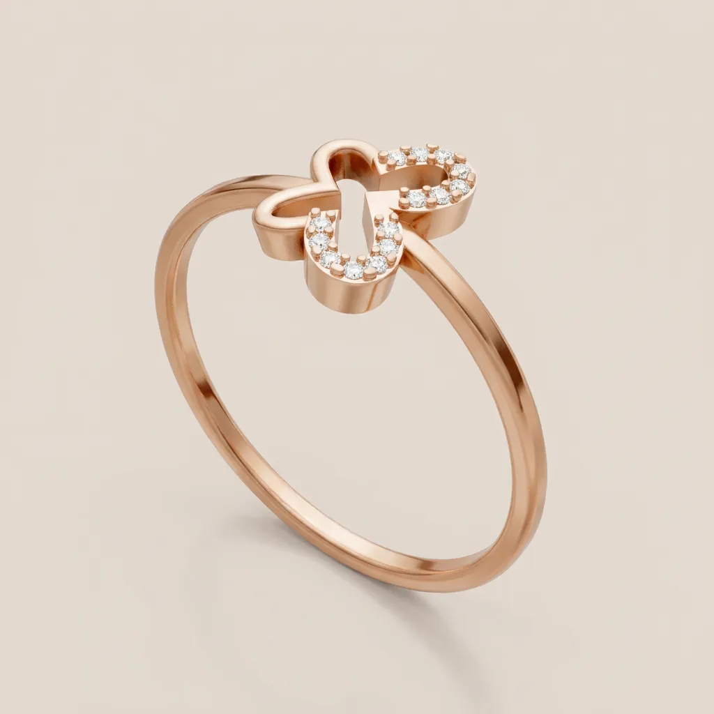 Pavé Diamond Butterfly Ring R00879 — 18K gold ring by RUT GOLD — view 5