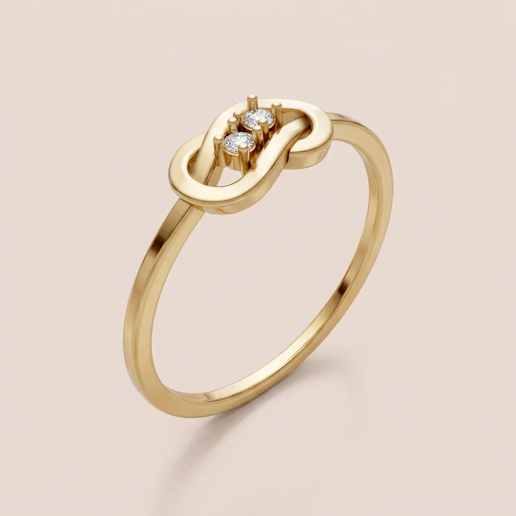 Diamond Love Knot Ring R00880 — 18K gold ring by RUT GOLD