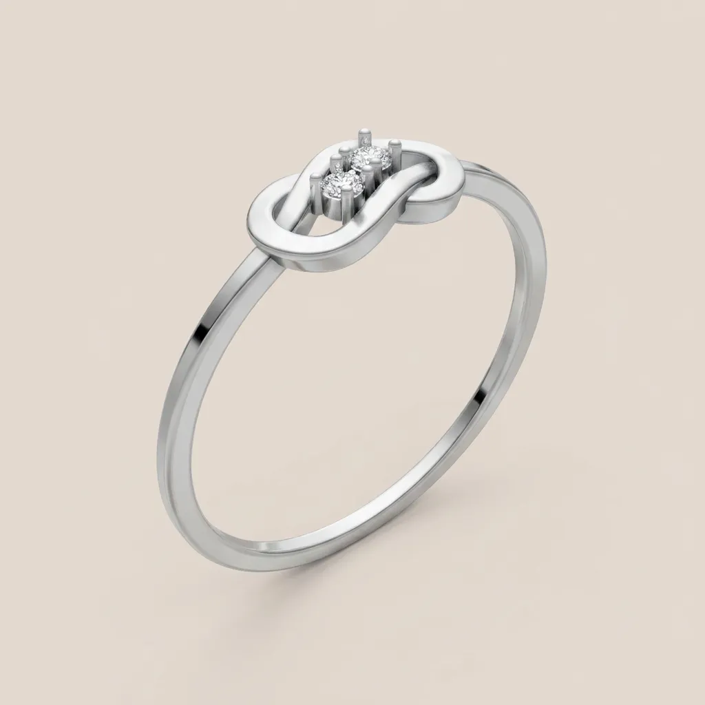 Diamond Love Knot Ring R00880 — 18K gold ring by RUT GOLD — view 5