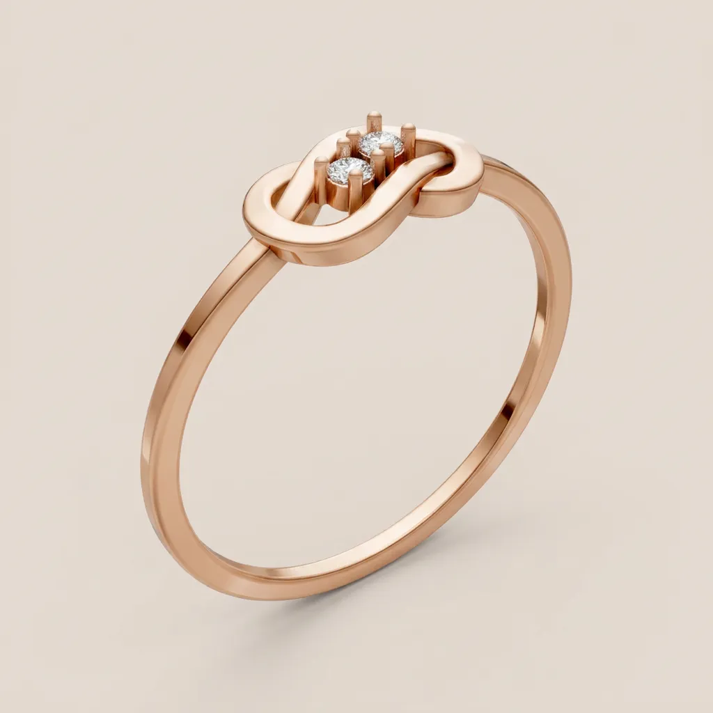Diamond Love Knot Ring R00880 — 18K gold ring by RUT GOLD — view 6