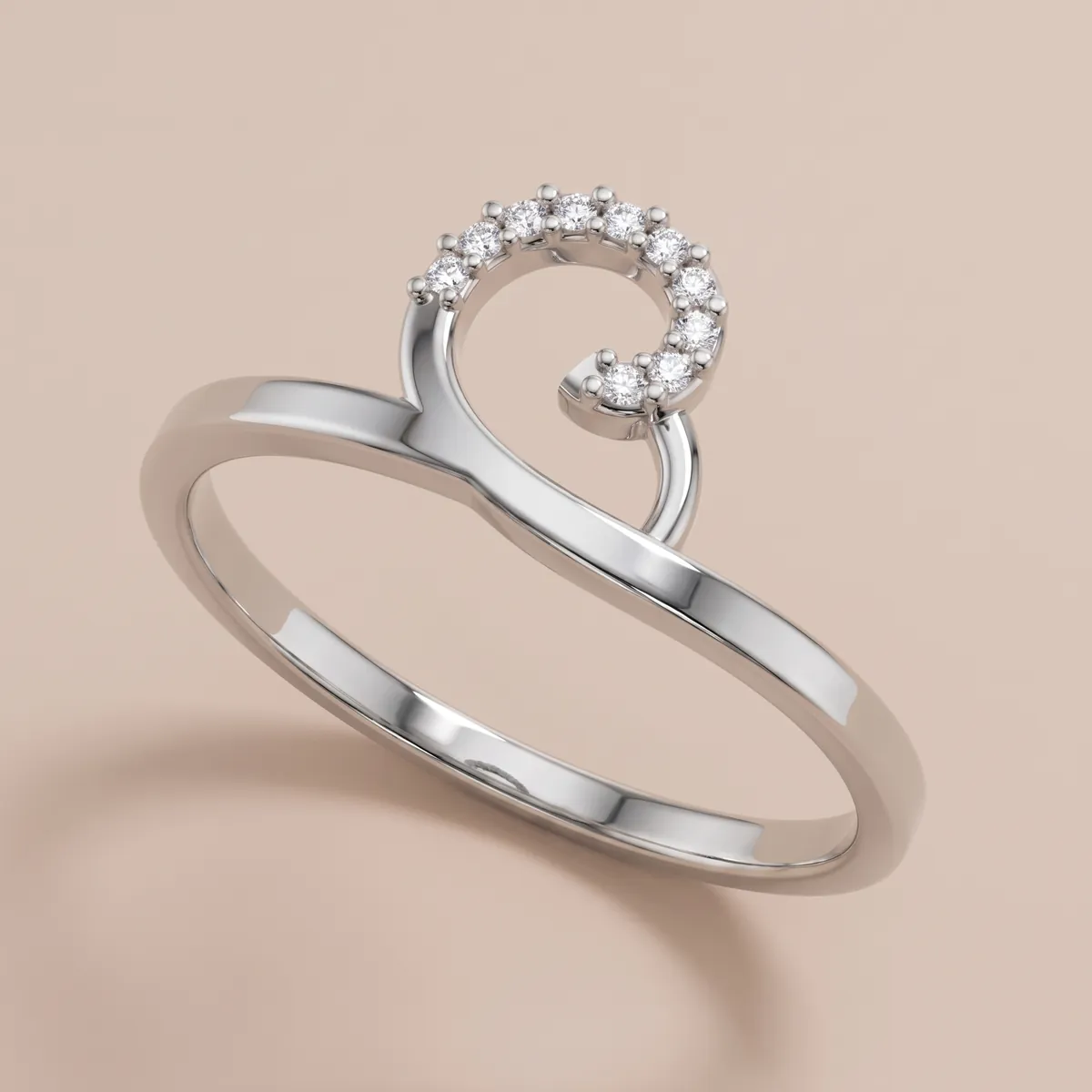 Diamond Double Band Pavé Circle Ring R00881 — 18K gold ring by RUT GOLD