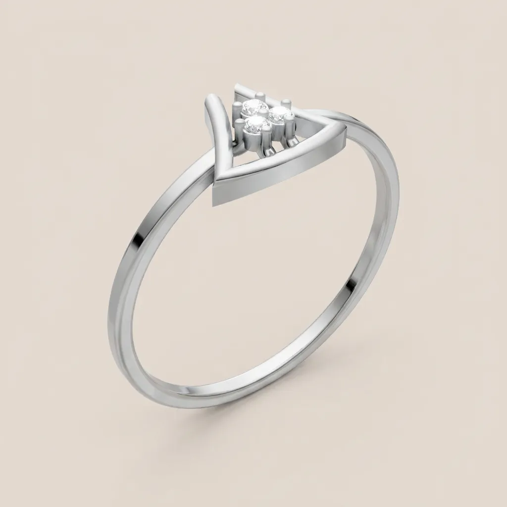 Diamond Triangle Cluster Ring R00882 — 18K gold ring by RUT GOLD — view 3