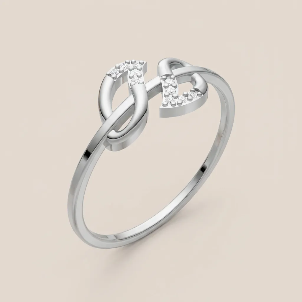 Pavé Diamond Interlocking Loop Ring R00883 — 18K gold ring by RUT GOLD
