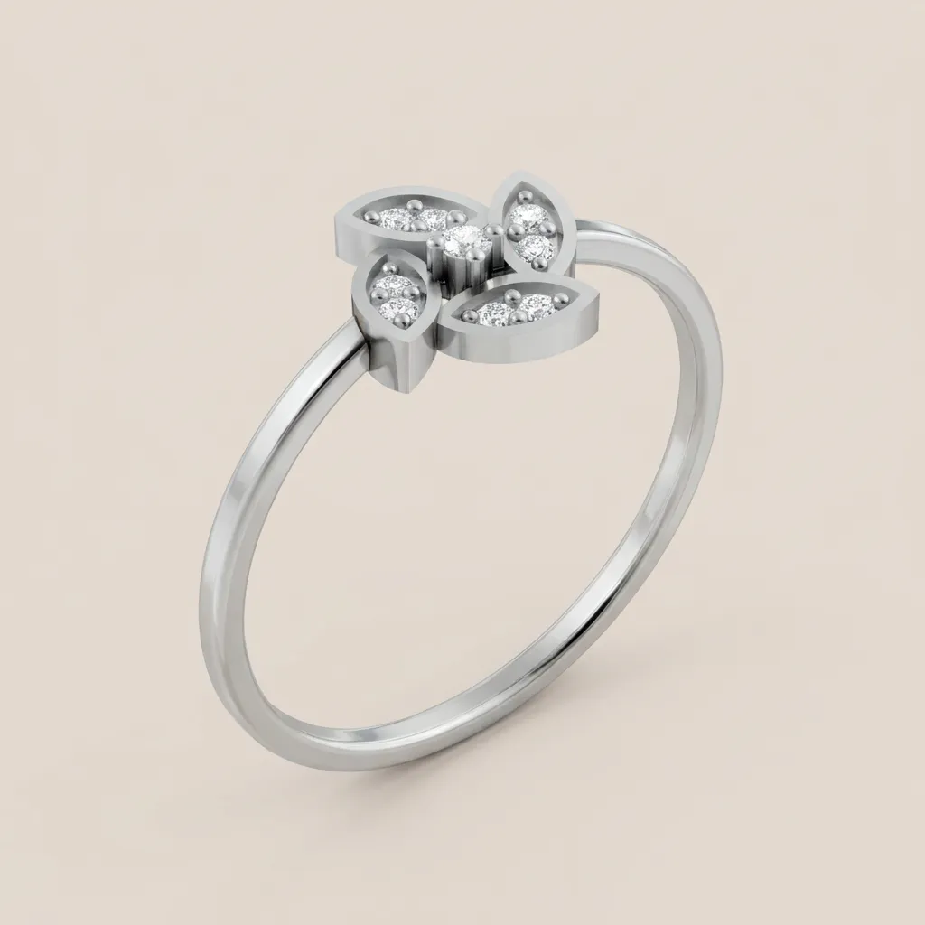 Diamond Flower Petal Ring R00885 — 18K gold ring by RUT GOLD — view 4
