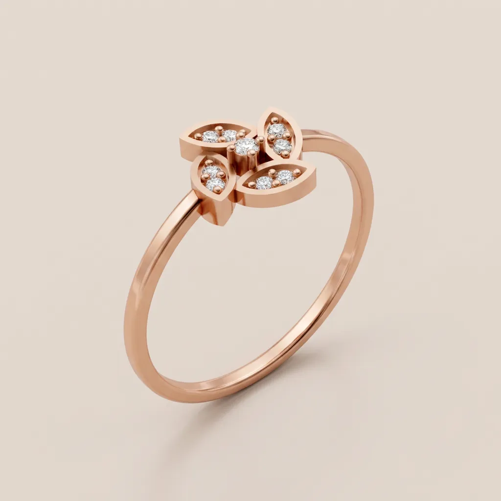 Diamond Flower Petal Ring R00885 — 18K gold ring by RUT GOLD — view 5