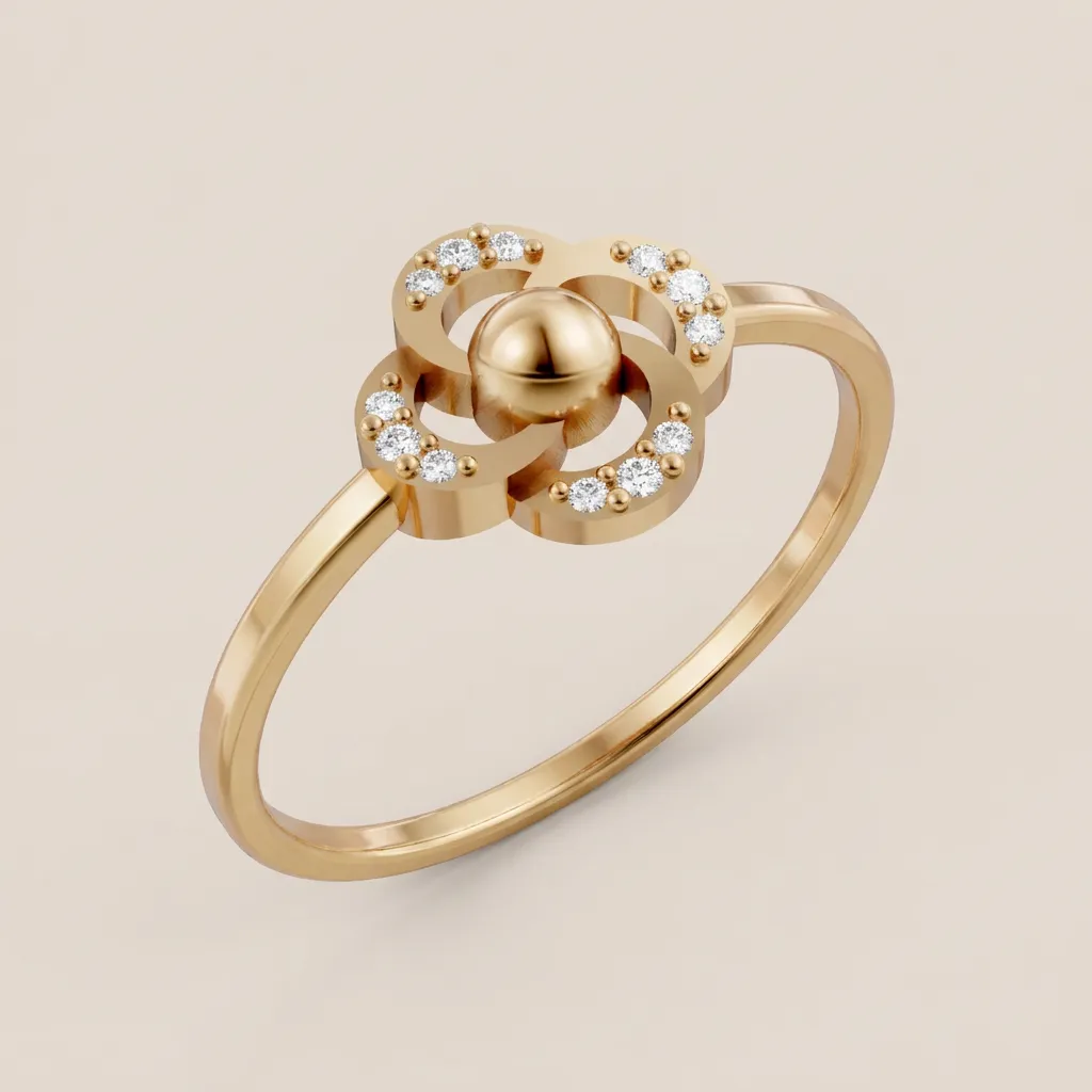 Diamond Rose Flower Ring R00888 — 18K gold ring by RUT GOLD