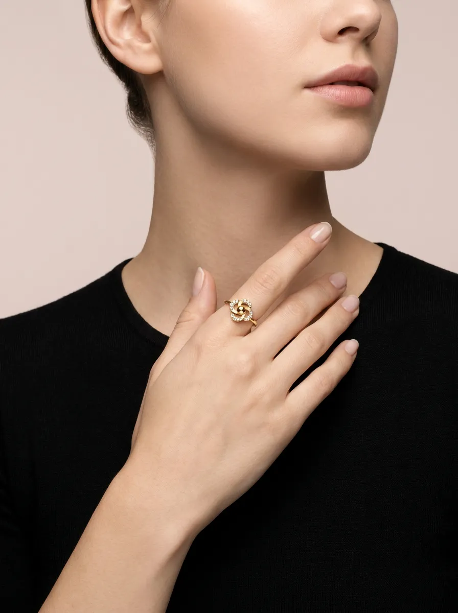 Diamond Rose Flower Ring R00888 — 18K gold ring by RUT GOLD — view 3