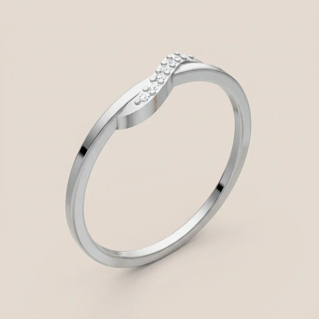 Pavé Diamond Wave Ring R00892 — 18K gold ring by RUT GOLD — view 4
