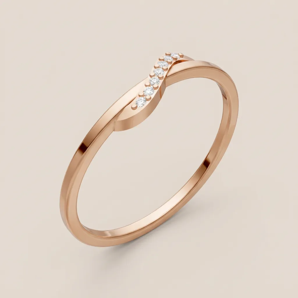 Pavé Diamond Wave Ring R00892 — 18K gold ring by RUT GOLD — view 5