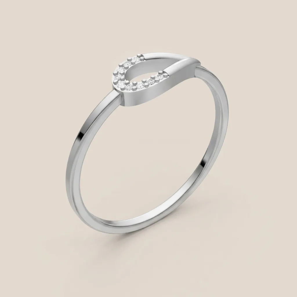Pavé Diamond Teardrop Outline Ring R00893 — 18K gold ring by RUT GOLD — view 3