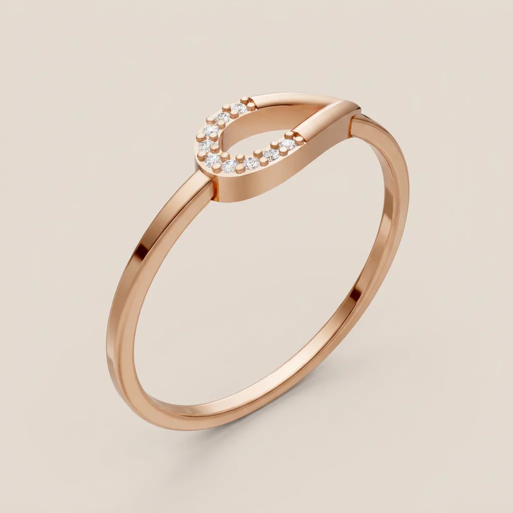 Pavé Diamond Teardrop Outline Ring R00893 — 18K gold ring by RUT GOLD — view 4