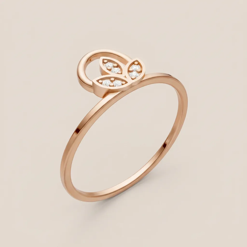 Diamond Leaf Ring R00894 — 18K gold ring by RUT GOLD — view 4