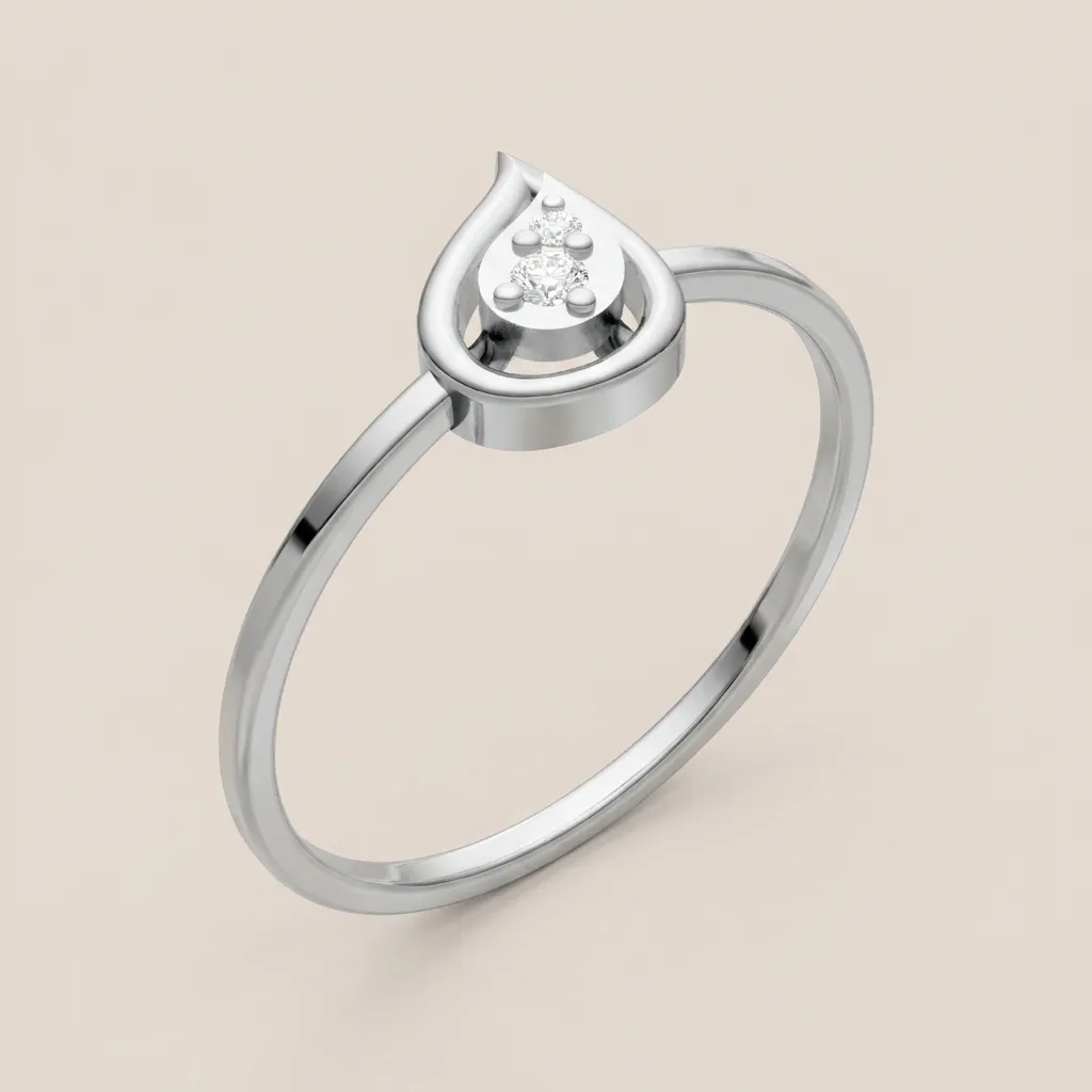 Diamond Teardrop Cluster Ring R00895 — 18K gold ring by RUT GOLD — view 4
