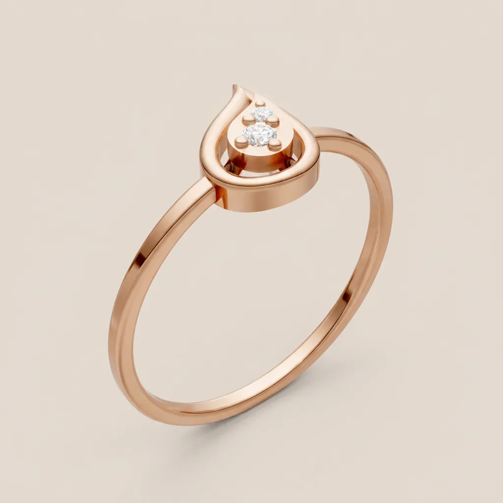 Diamond Teardrop Cluster Ring R00895 — 18K gold ring by RUT GOLD — view 5