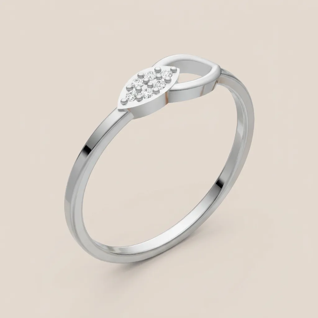 Pavé Diamond Leaf Ring R00897 — 18K gold ring by RUT GOLD — view 4