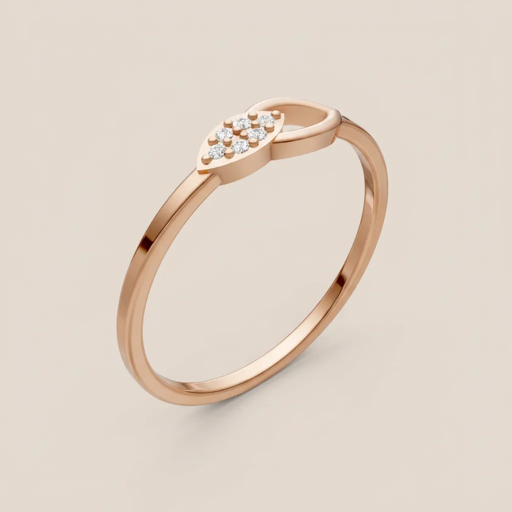 Pavé Diamond Leaf Ring R00897 — 18K gold ring by RUT GOLD — view 5