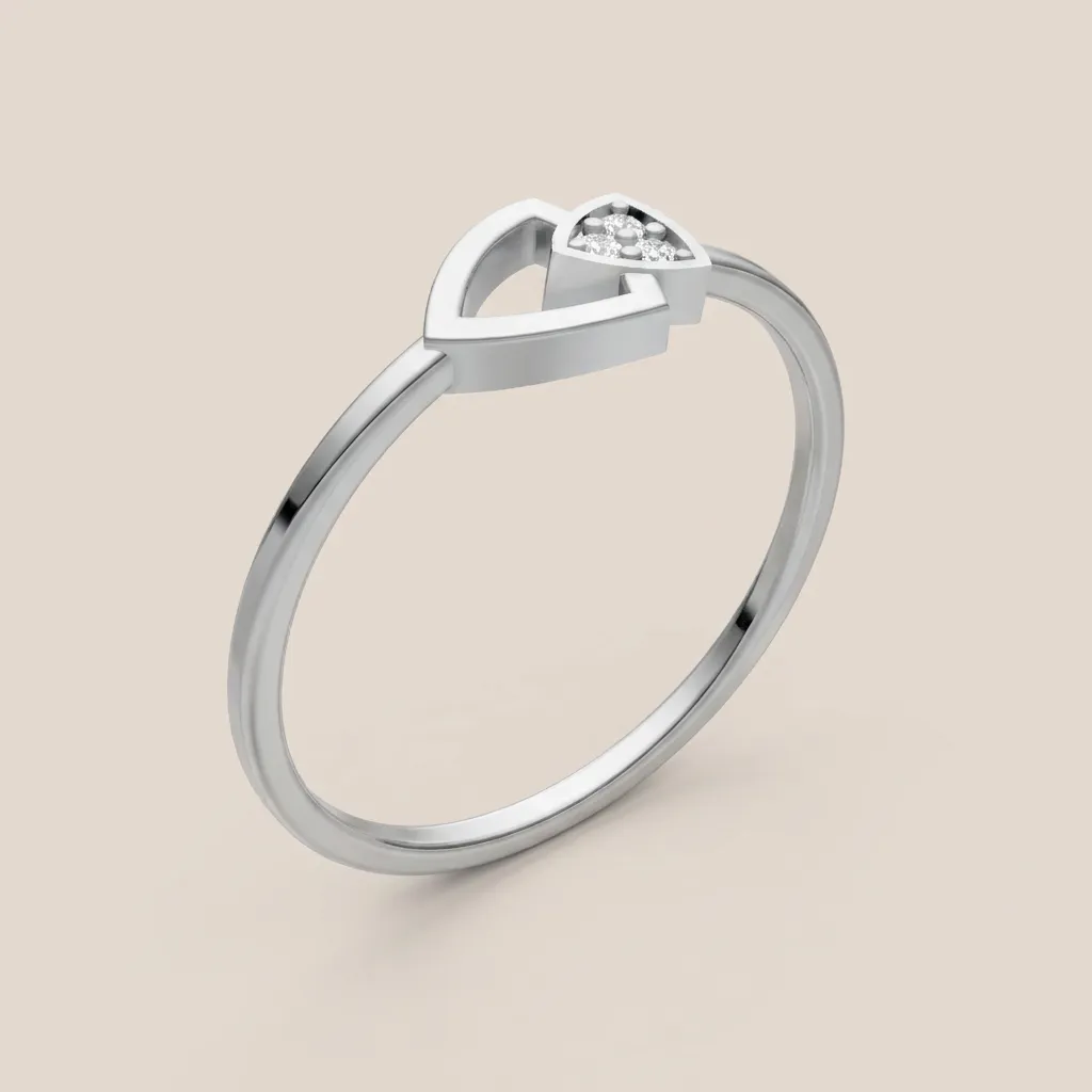 Pavé Diamond Heart Ring R00899 — 18K gold ring by RUT GOLD — view 4