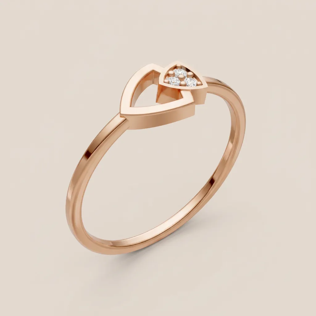 Pavé Diamond Heart Ring R00899 — 18K gold ring by RUT GOLD — view 5