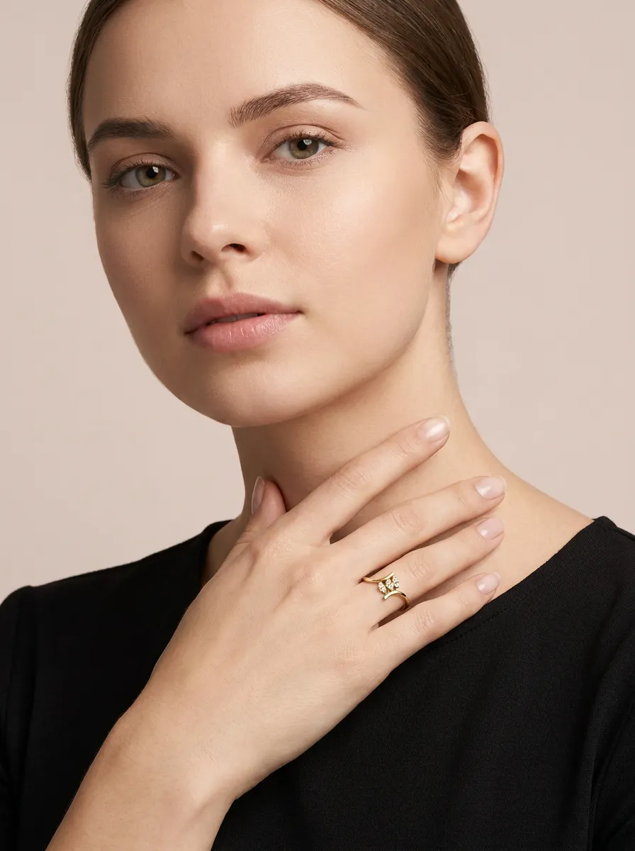 Pavé Diamond Bar Ring R00900 — 18K gold ring by RUT GOLD — view 3