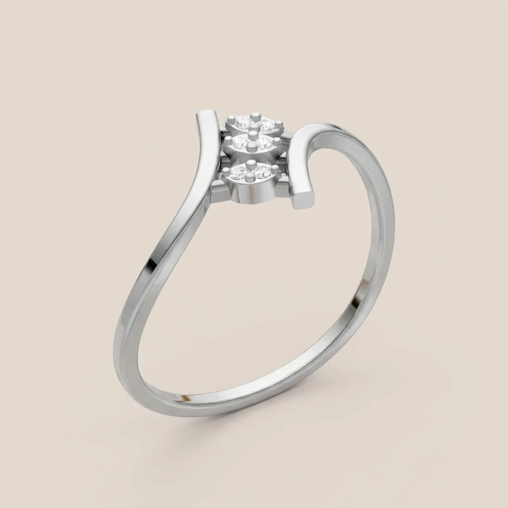 Pavé Diamond Bar Ring R00900 — 18K gold ring by RUT GOLD — view 4