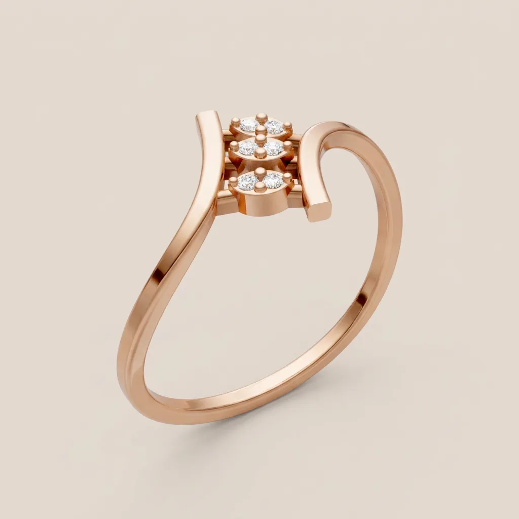 Pavé Diamond Bar Ring R00900 — 18K gold ring by RUT GOLD — view 5