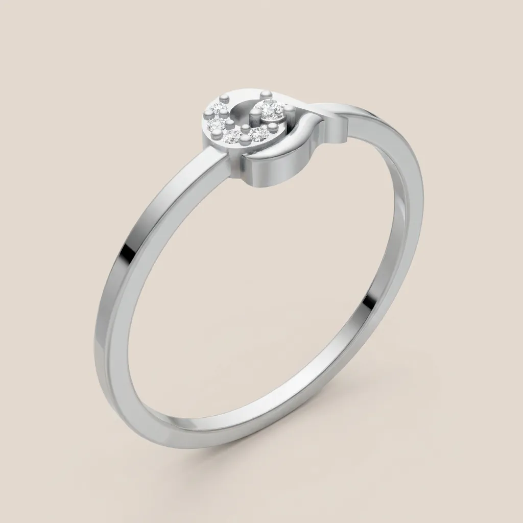 Diamond Swirl Flower Ring R00902 — 18K gold ring by RUT GOLD — view 3