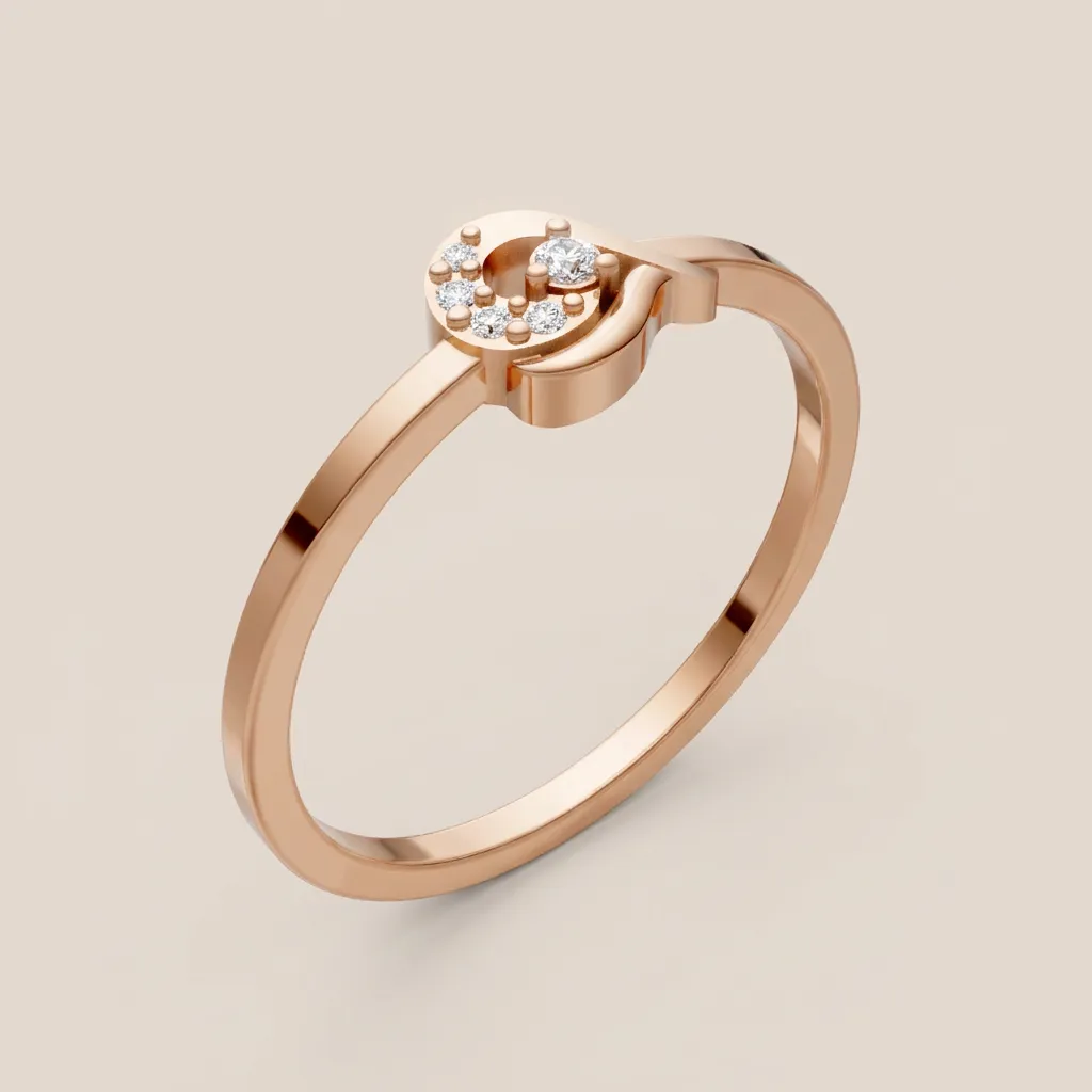 Diamond Swirl Flower Ring R00902 — 18K gold ring by RUT GOLD — view 4