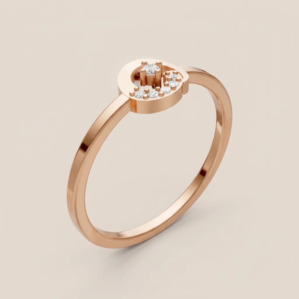 Pavé Diamond Circle Ring R00904 — 18K gold ring by RUT GOLD — view 3