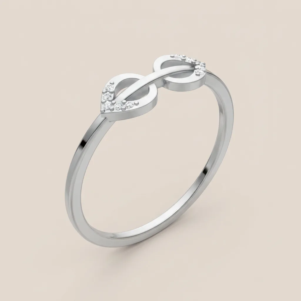 Pavé Diamond Infinity Ring R00905 — 18K gold ring by RUT GOLD — view 4