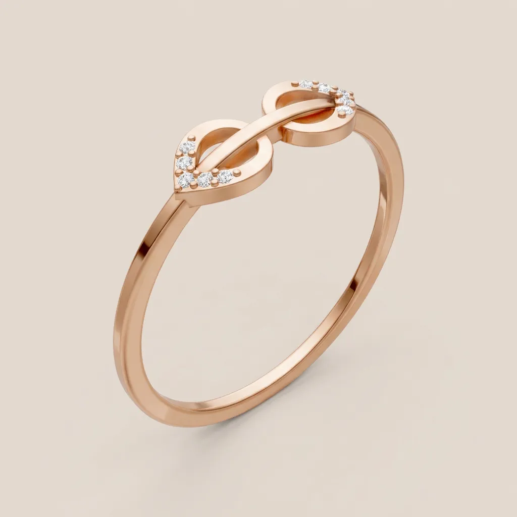 Pavé Diamond Infinity Ring R00905 — 18K gold ring by RUT GOLD — view 5