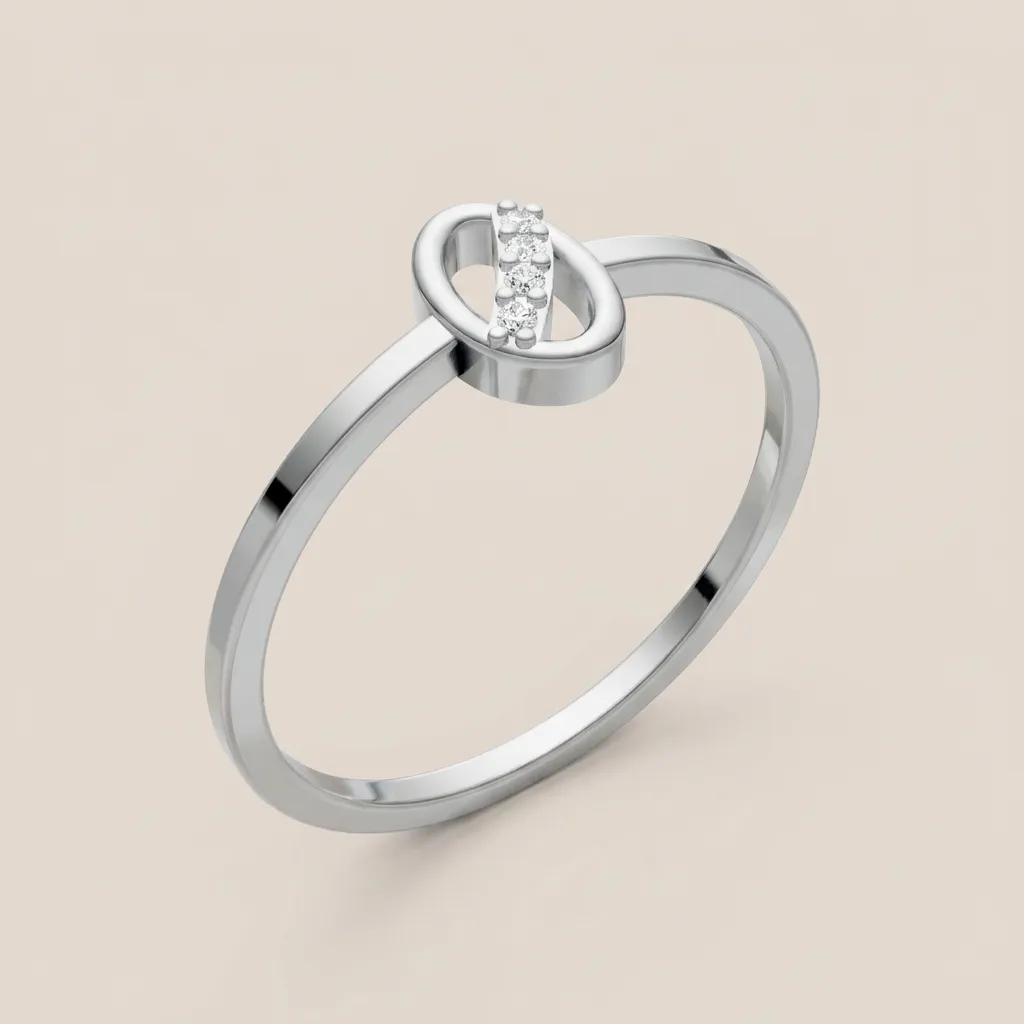 Pavé Diamond Link Ring R00910 — 18K gold ring by RUT GOLD — view 3
