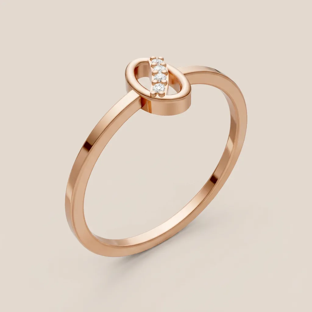 Pavé Diamond Link Ring R00910 — 18K gold ring by RUT GOLD — view 4